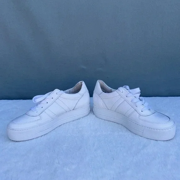 EUC Paul Green Unity Platform Sneaker Sz UK 4 = US 6.5 White Leather Retail $455 - Picture 2 of 9